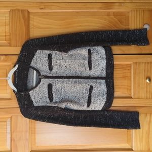 Color block zip sweater